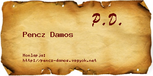 Pencz Damos névjegykártya